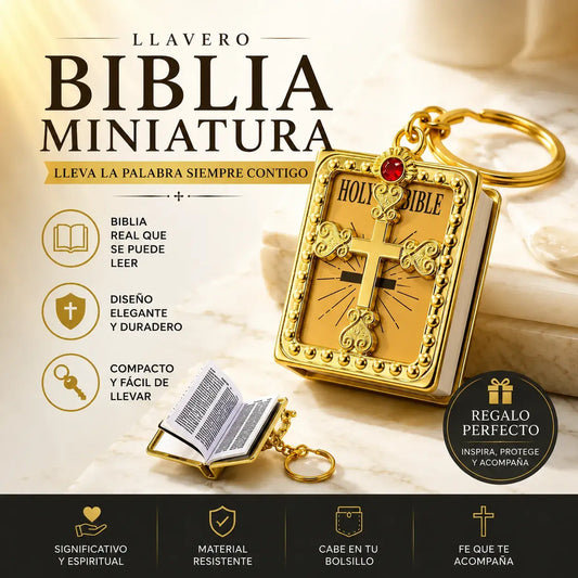 Llavero con Mini Biblia Real en español