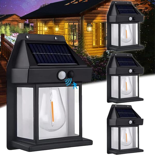 2 x Solar Wall Lamp™ Farol solar inteligente con sensor de movimiento