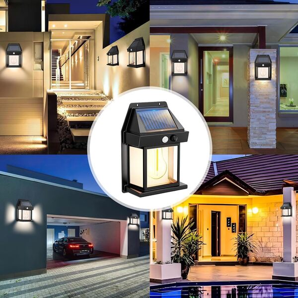 2 x Solar Wall Lamp™ Farol solar inteligente con sensor de movimiento
