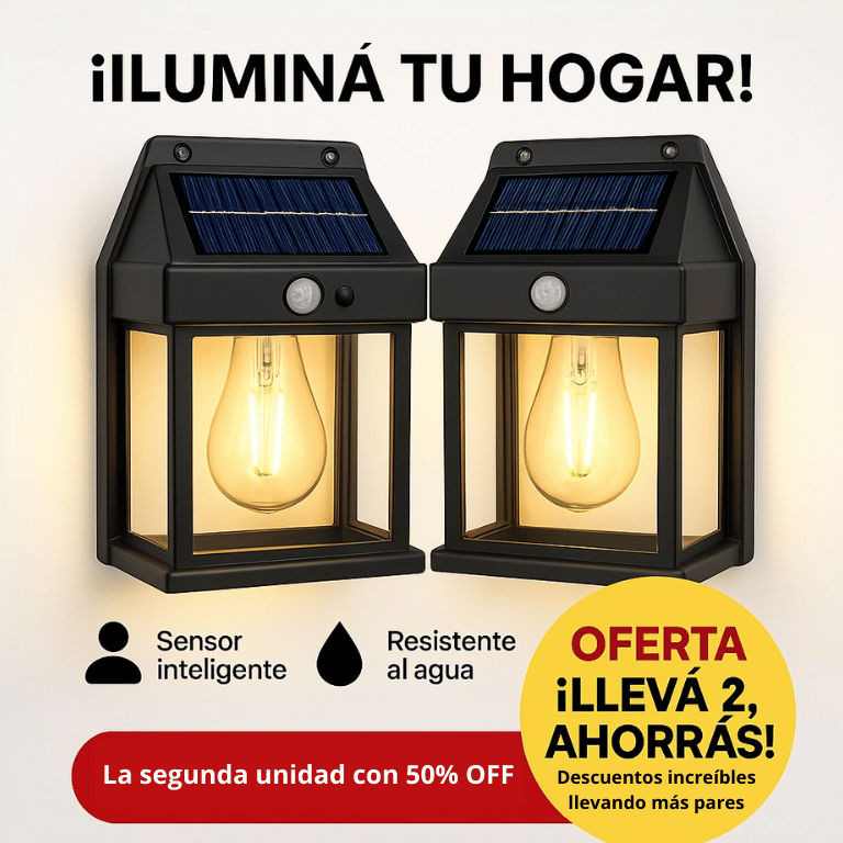 2 x Solar Wall Lamp™ Farol solar inteligente con sensor de movimiento