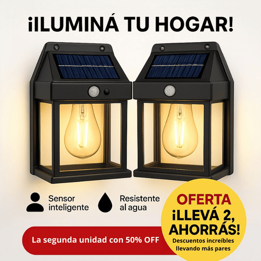 2 x Solar Wall Lamp™ Farol solar inteligente con sensor de movimiento